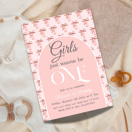 Convite Meninas só querem ser um Arco rosa primeiro aniver
