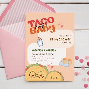 Convite Menino Abacate Pastel Taco Sobre um Chá de Bebê