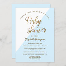 Menino azul do chá de fraldas virtual