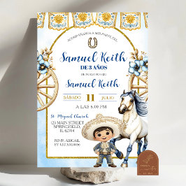 Convite Menino Azul Marinho Charro e Cavalo Presentacion d