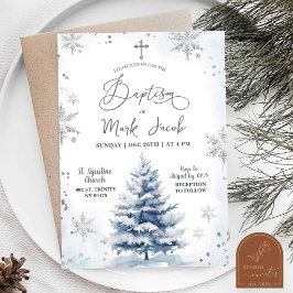 Convite Menino Azul Natal Inverno Dia de Batismo