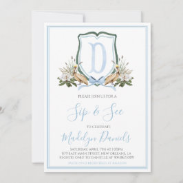 Convite Menino Azul Preppy Southern Pelican Sip & See