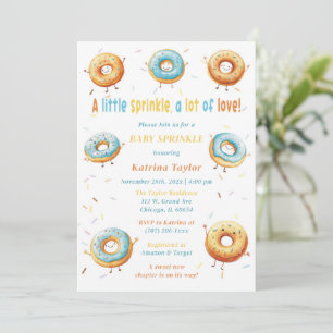Convite Menino Bebê Com Glacê Comestível de Donuts