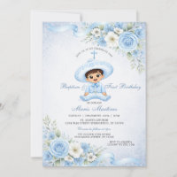 Menino Bonito Charro Poeira Azul Floral Batismo An