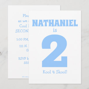 Convite Menino de 2 anos do segundo aniversário engraçad