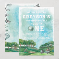 Menino de Golfe Hole In One Primeiro Aniversário P