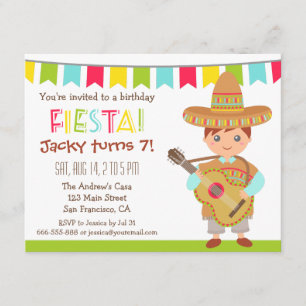 Convite Menino de Olhos Azuis Festa Mexicana de Aniversári