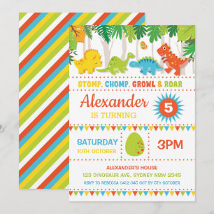 Convite Menino Dinossauro Festa de Raiz de Aniversário Di