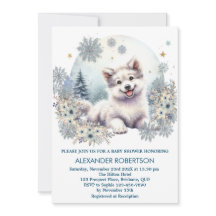 Menino lobo fofo tema floresta de inverno aquarela