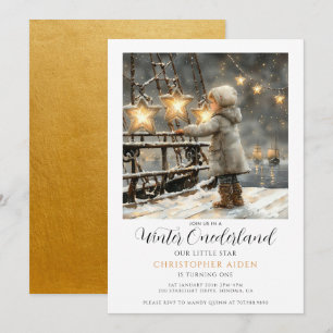 Convite Menino no Winter ONEderland 1º Aniversário 