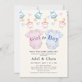 Convite Menino ou Menina | Chás de Bebê Revelação de Gêner