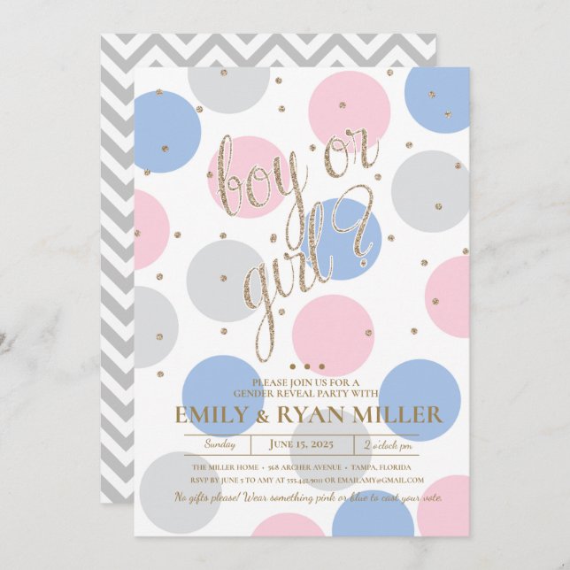 Convite Menino ou Menina? Festa de Revolução do Gênero Beb (Frente/Verso)