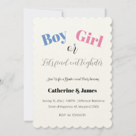 Convite Menino ou Menina, O Que Será A Revelação Do Gênero