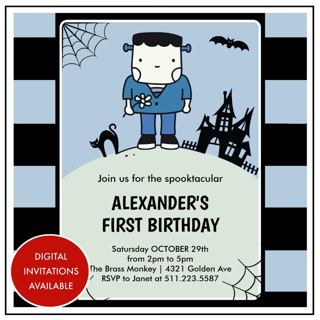 Convite Menino portátil do primeiro aniversario das bruxas (Halloween-1st-birthday-invitation-spooktacular-boy-1)