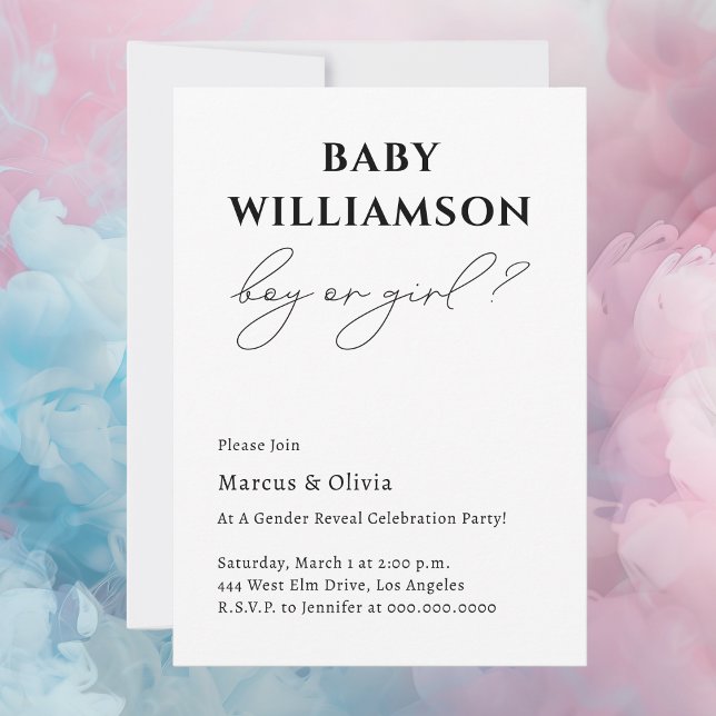Convite Menino Simples Moderno Ou Festa De Revolução De Gê (Celebrate one of life's most exciting moments with our Gender Reveal Party Invitations. )