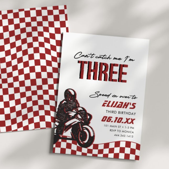 Convite Meninos 3rd Motocross Dirt Bike Aniversário (Criador carregado)