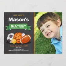 Meninos da festa de aniversário de esportes