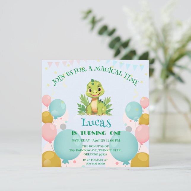 Convite Meninos da Festa de aniversário do zoológico selva (Em pé/Frente)