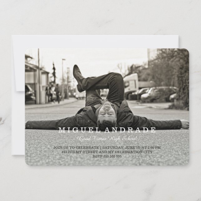 Convite Meninos da festa de formatura da foto do segundo (Frente)