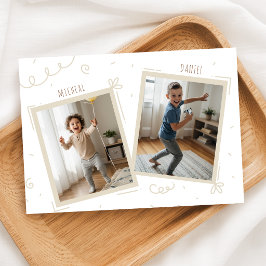 Convite Meninos de Aniversário Duplo Diversão das Crianças