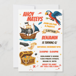 Convite Meninos Editáveis Meninas Tema de Caça ao Tesouro