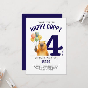 Convite Meninos Festa do Capivara Personalizado 4º Anivers