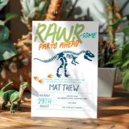 Convite Meninos Fósseis Fósseis Dinossauros Modernos e Bon