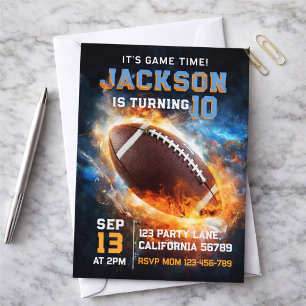 Convite Meninos Moderno Azul Esportes Aniversário Infantil