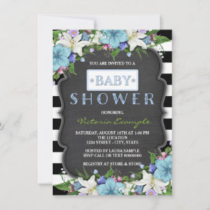 Convite Meninos Modernos da Faixa Chalk Baby Shower