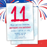 Convite Meninos Watercolor Kids Blue 11 Birthday<br><div class="desc">11 aniversário crianças garoto convite de aniversário de 11 azul de festa para um garoto de 11 anos com fontes divertidas escrevendo e número de aquarela divertida.</div>