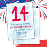 Convite Meninos Watercolor Kids Blue 14 Birthday<br><div class="desc">14 aniversário crianças garoto convite de aniversário de 14 azul de festa para um garoto de 14 anos com fontes divertidas escrevendo e número de aquarela divertida.</div>