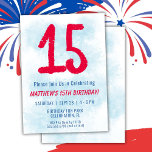 Convite Meninos Watercolor Kids Blue 15 Birthday<br><div class="desc">15 aniversário crianças garoto convite de aniversário de 15 azul de festa para um garoto de 15 anos com fontes divertidas escrevendo e número de aquarela divertida.</div>