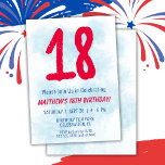 Convite Meninos Watercolor Kids Blue 18º aniversário<br><div class="desc">Crianças do 18º aniversário,  garoto,  festa azul do 18º convite de aniversário para um garoto de 18 anos com fontes divertidas escrevendo e número de aquarela divertida.</div>