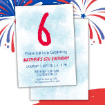 Convite Meninos Watercolor Kids Blue 6 Birthday<br><div class="desc">6 aniversário crianças garoto convite de aniversário de 6 azul de festa para um garoto de 6 anos com fontes divertidas escrevendo e número de aquarela divertida.</div>