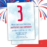 Convite Meninos Watercolor Kids Blue aniversário de 3 anos<br><div class="desc">convite de festas de aniversário de 3 anos de festas azuis para crianças aniversário de 3 anos para um garoto de 3 anos com fontes divertidas escrevendo e número de aquarela divertida.</div>