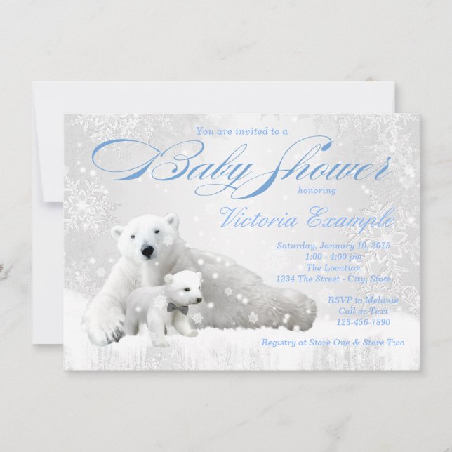Convite Meninos Winter Wonderland Baby Shower (Frente)