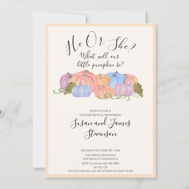 Convite Menor Gênero Revela Pequeno Tema da Abóbora Convit (Frente)