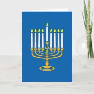 Convite menorá amarela hanuka impressão judaica