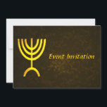 Convite Menorah Flame<br><div class="desc">Este convite pode ser utilizado na maior parte das vezes: uma festa Purim, um seletor de Passover ou um Bar ou Bat Mitzvah. Uma renderização digital da menorah judaica de sete ramificações (hebraico: מְ נ וֹ ה ‎). A menorah de sete ramificações, usada no santuário portátil montado por Moisés na...</div>