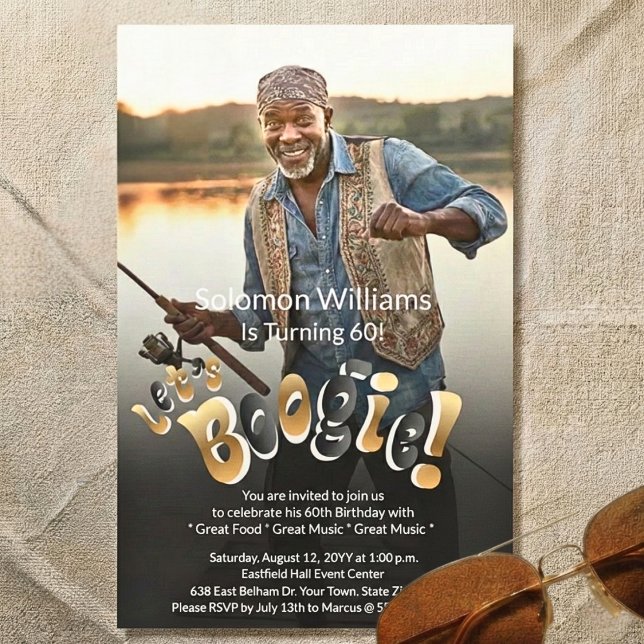 Convite Men's 60th Birthday Party Photo (Criador carregado)