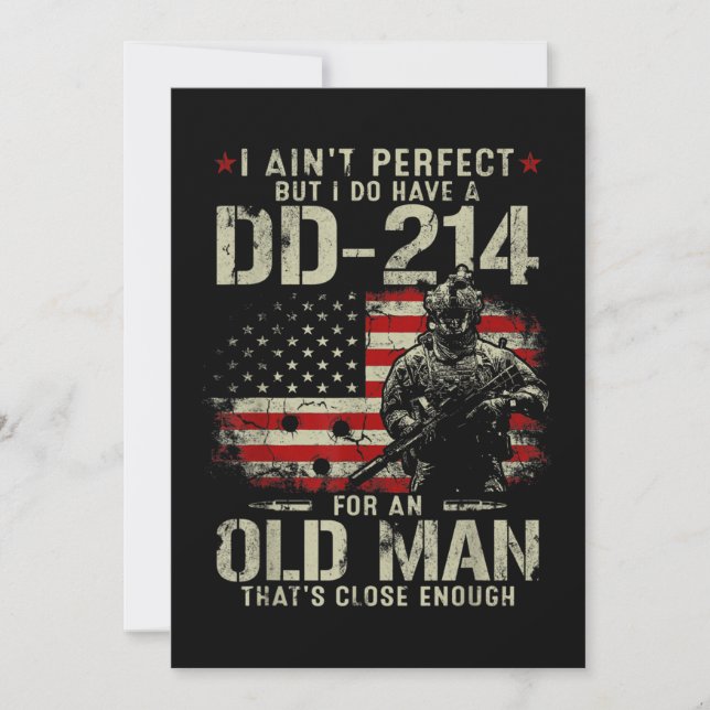 Convite Mens eu não sou perfeito eu tenho um veterano DD-2 (Frente)