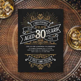 Convite Mens Funny Whiskey aniversário de 30 anos