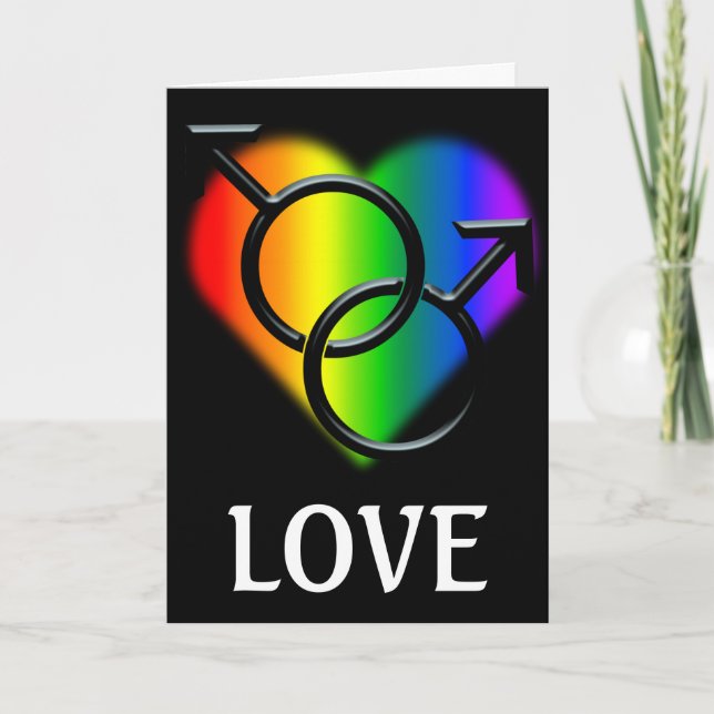 Convite Men's Gay Pride Cards Personalized Love Cards (Frente)
