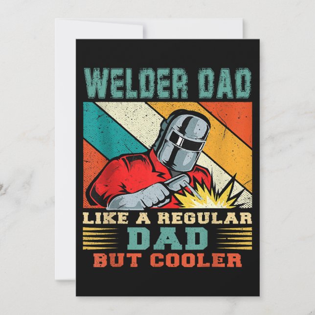 Convite Mens Welder Pai Como Um Pai Regular Mas Fath Mais  (Frente)
