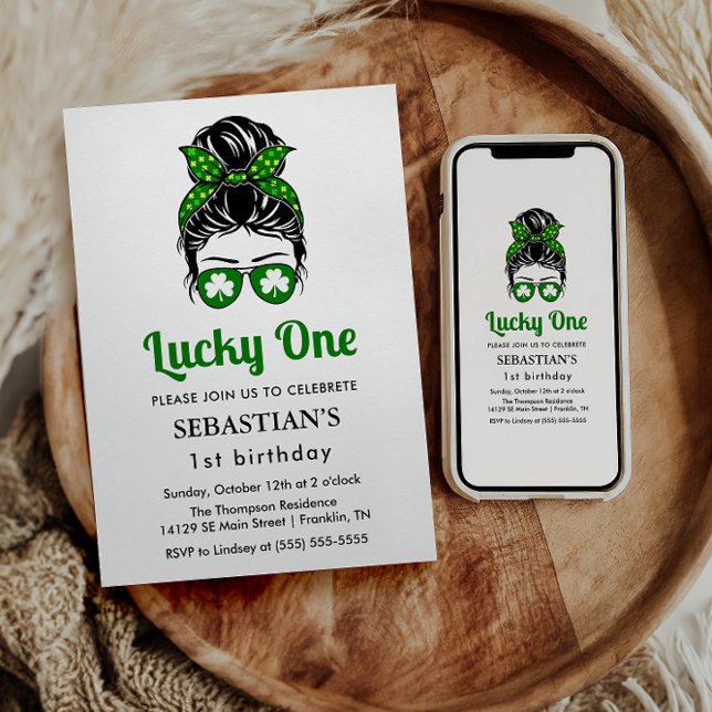 Convite Mensageiro Sortudo Uma primeiro aniversario (Criador carregado)