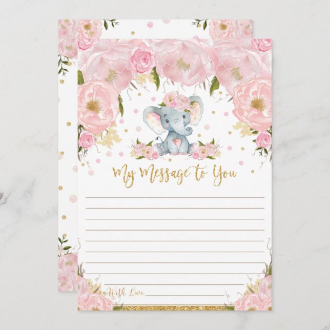 Convite Mensagem de cápsula de tempo do elefante para os c (Frente/Verso)