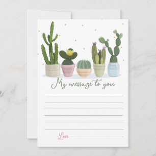 Convite Mensagem de Cápsula do Tempo do Cactus Para Você