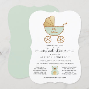 Convite Mensagem de Carruagem Retroativa de Corte de Chá d