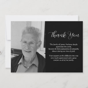 Convite Mensagem de Foto Memorial Funeral Morte Obrigado