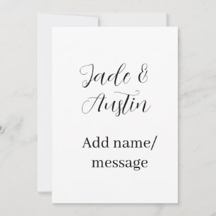 Convite mensagem de nome de casal data romântica elegante